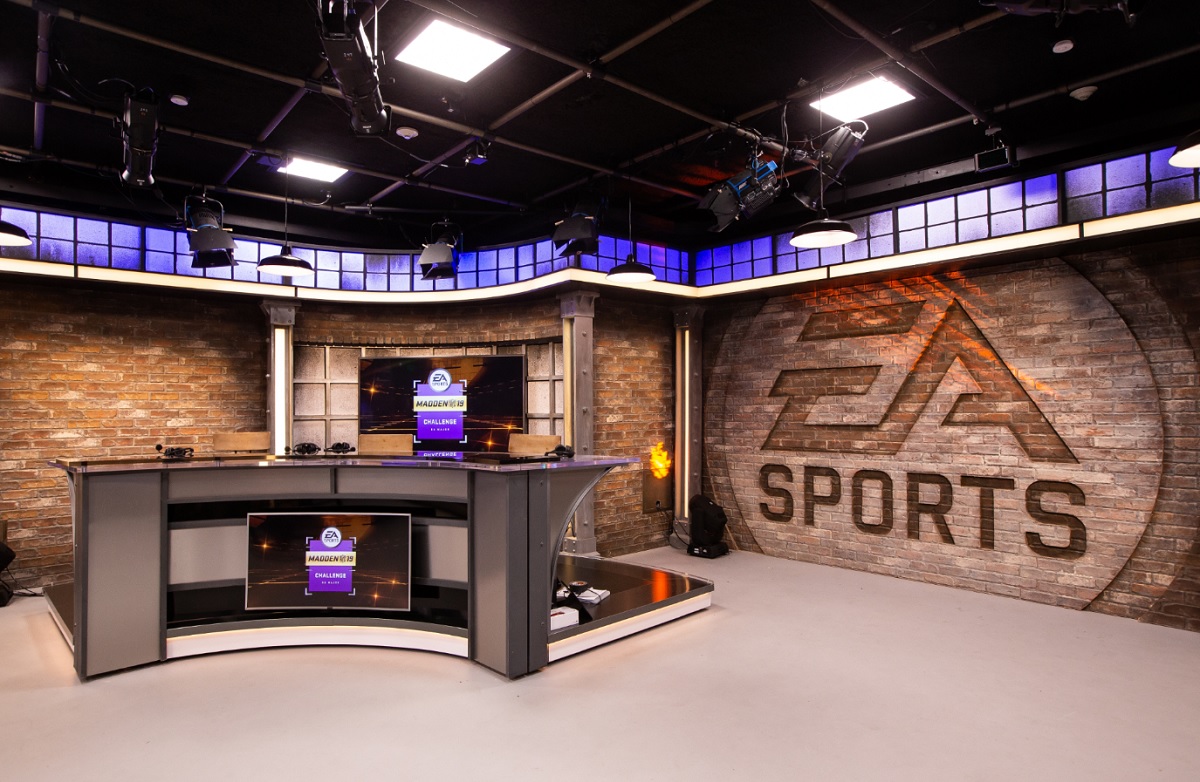 EA's esports broadcast studio is at its headquarters in Redwood City.