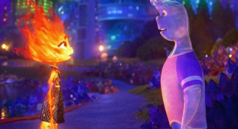 Ember and Wade of Pixar's Elemental.