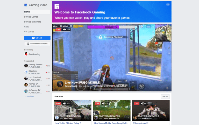Facebook Gaming hosts a variety of livestreams.