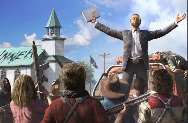 Far Cry 5's ad declares, "Nothing ever happens around here."