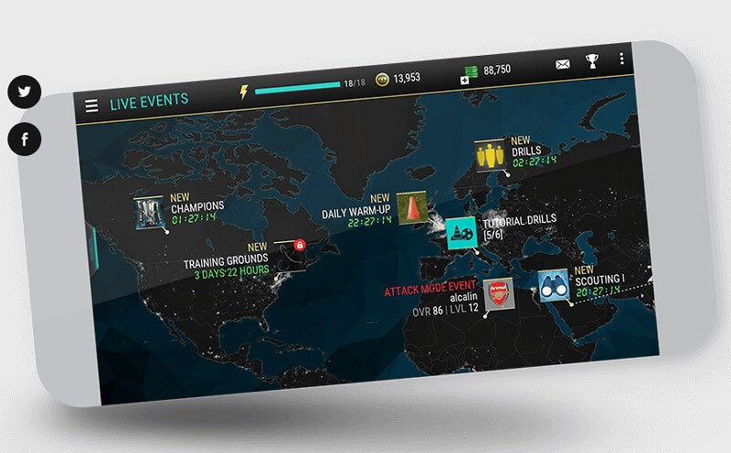 FIFA Mobile has live events.