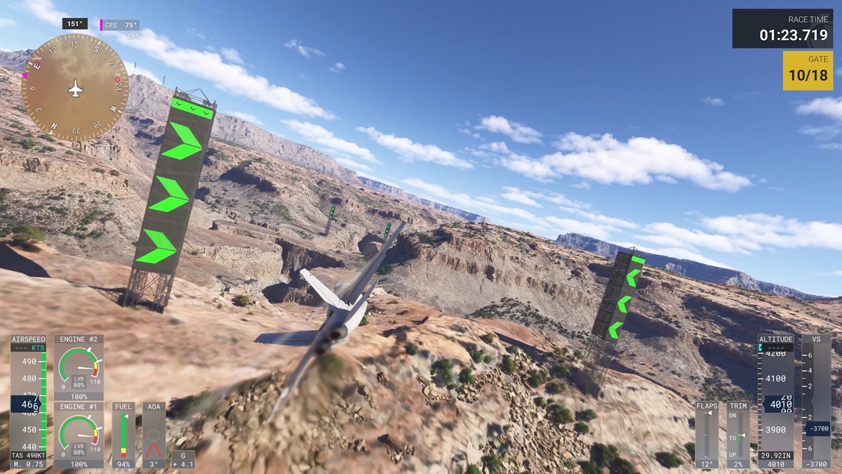 You can fly an F/A-18e Super Hornet in the Grand Canyon in Microsoft Flight Simulator.