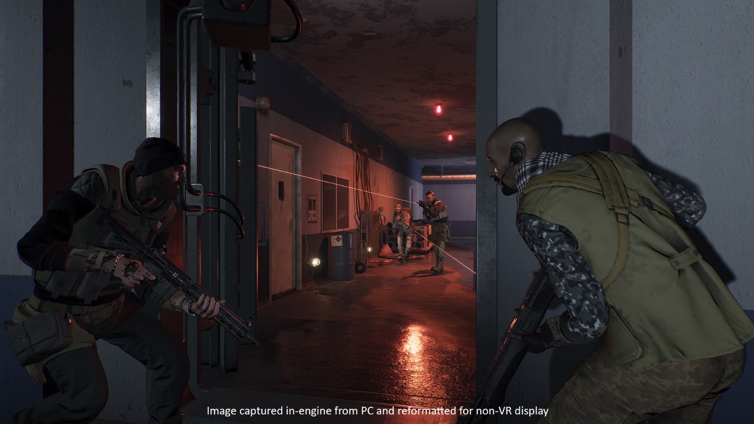 The laser beams definitely help you aim in VR.