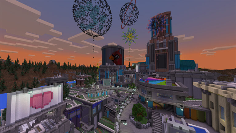 Fireworks explode over Oropia.