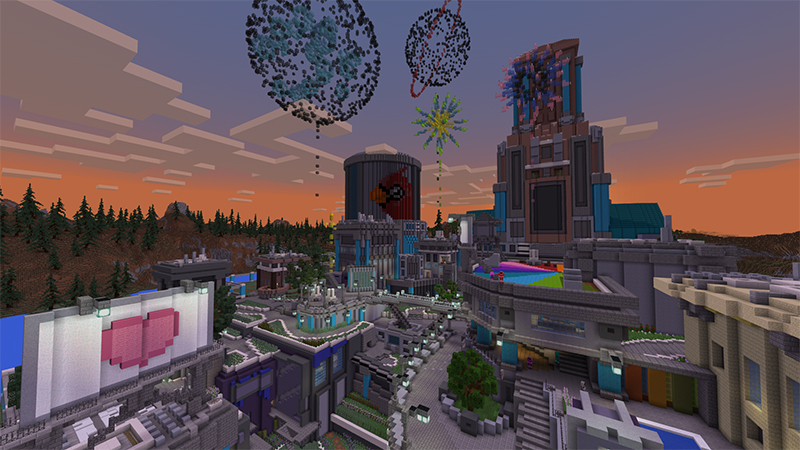 Fireworks explode over Oropia.