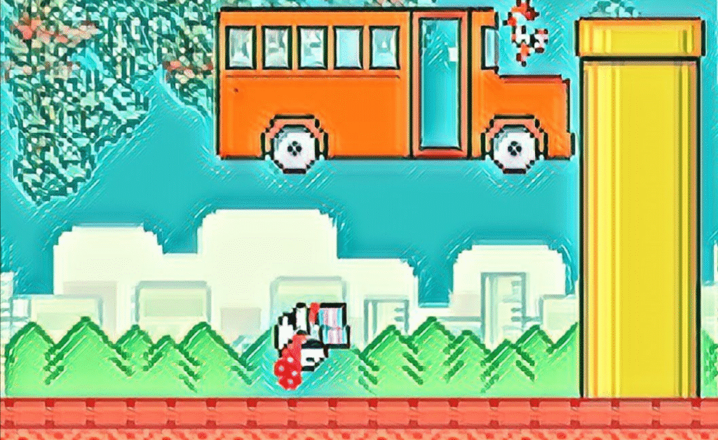 Flappy Bird in his natural habitat.