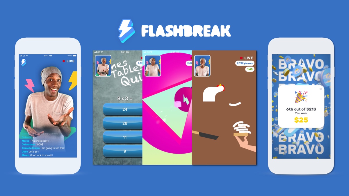 Flashbreak is giving real money rewards for live game competitions.