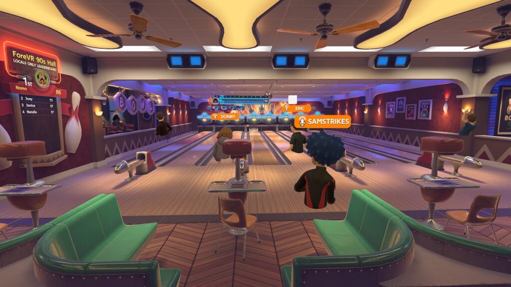 A 1990s lane in ForeVR Bowl.