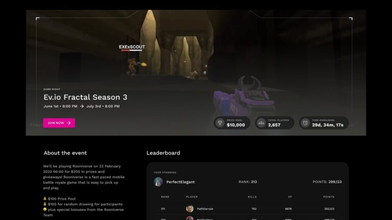 Fractal tournament event