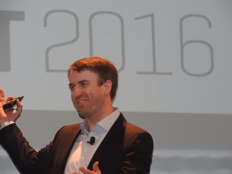 Gabe Leydon, CEO of then MZ, at MobileBeat 2016.