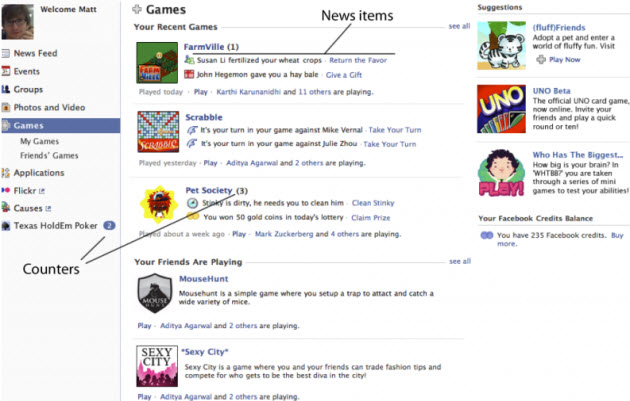 game dashboard