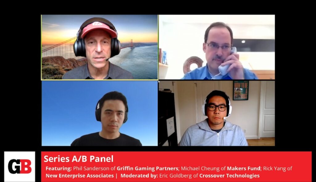 Panelists (starting top left and clockwise) Phil Sanderson, Eric Goldberg, Rick Yang, and Michael Cheung.