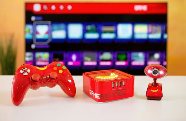 GameBender has a controller with a camera, as well as a more familiar console controller.