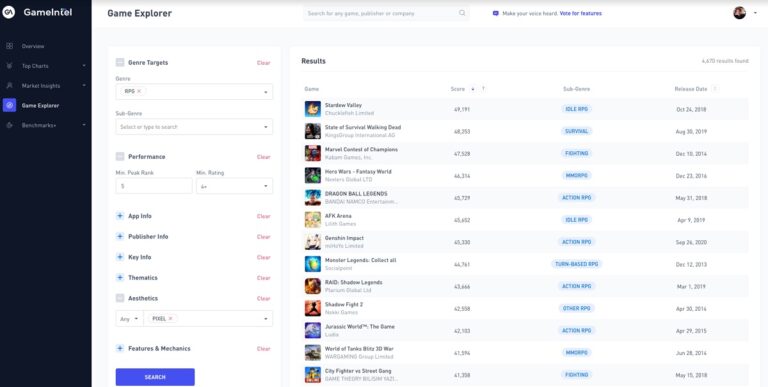 GameIntel is like an encyclopedia of trending mobile games.