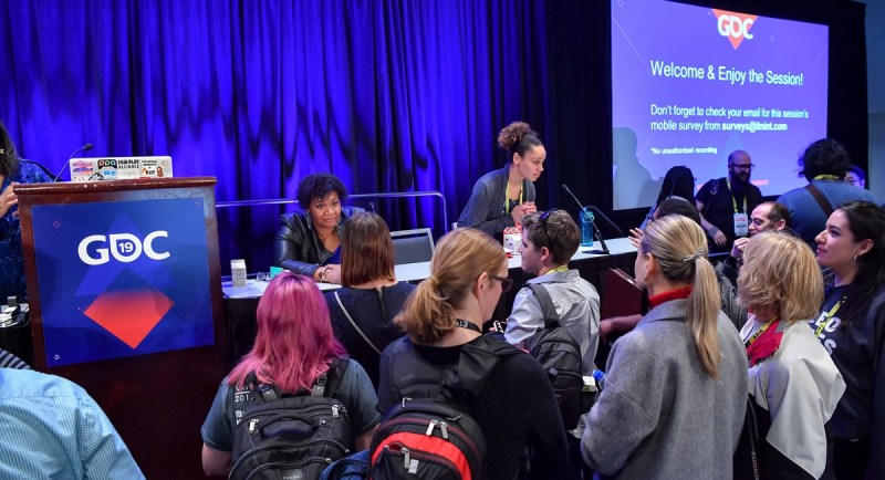 Speakers and attendees interact at GDC 2019.