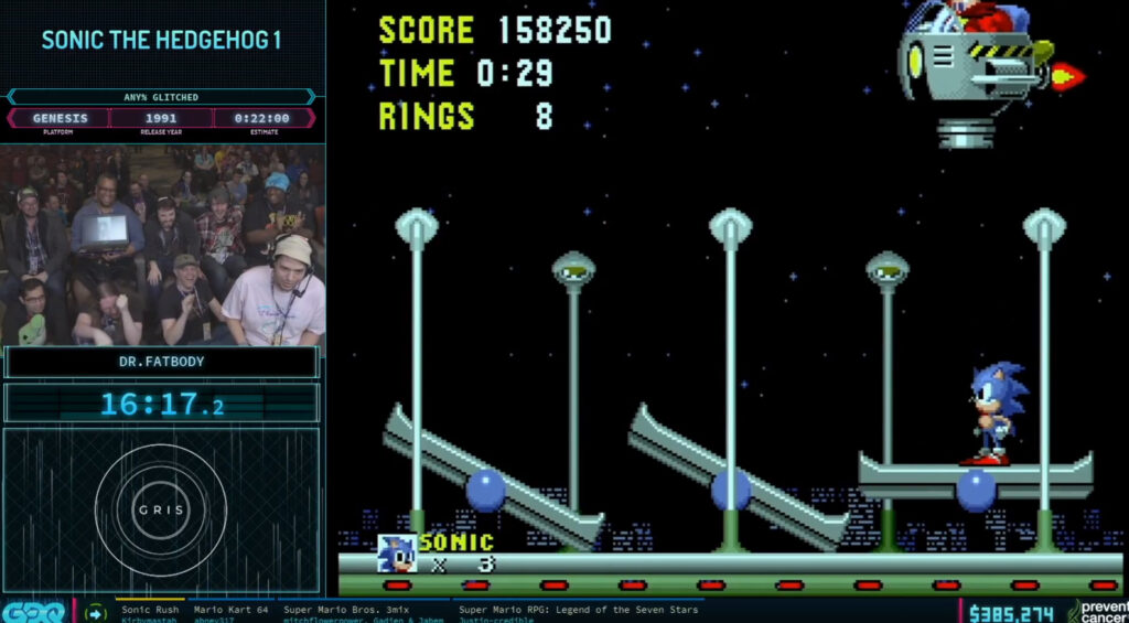 Dr. Fatbody plays Sonic the Hedgehog at Games Done Quick.