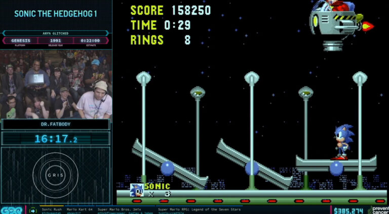 Dr. Fatbody plays Sonic the Hedgehog at Games Done Quick.