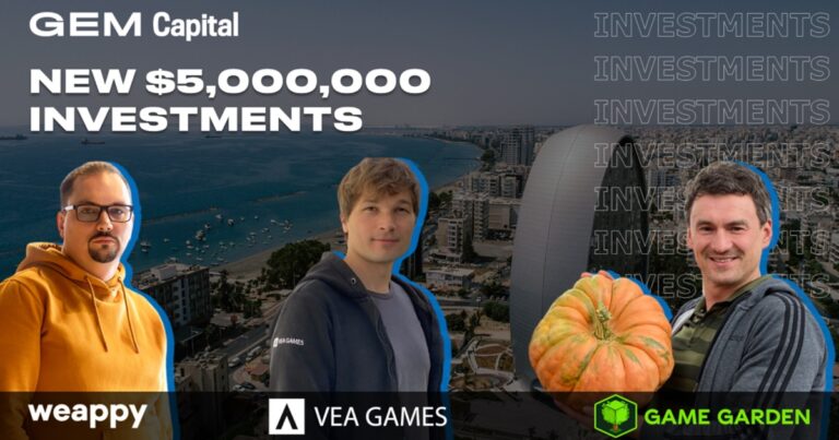 GEM Capital has invested $5M in three game studios.