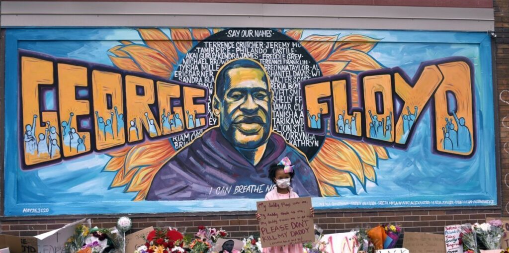 A tribute to George Floyd, and an image that headlined a post by former U.S. President Barack Obama.