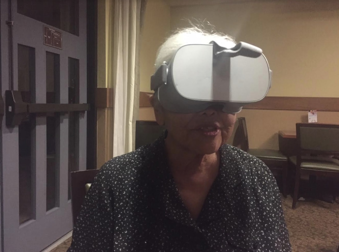 Dean Takahashi's mother gives the Oculus Go a whirl.