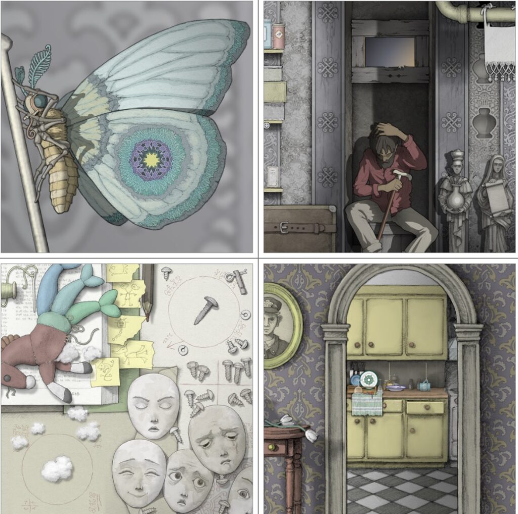 Gorogoa is a creative indie game where you zoom inside illustrated panels