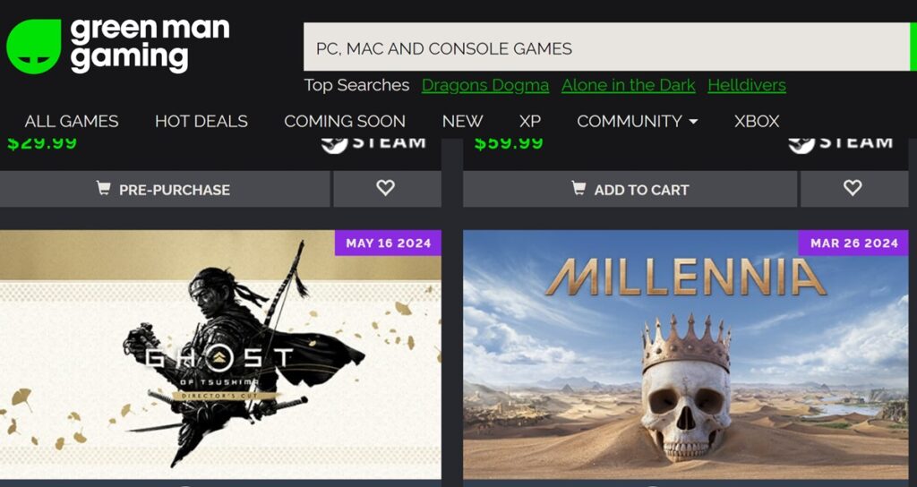 Green Man Gaming works with 2,500 game publishers.