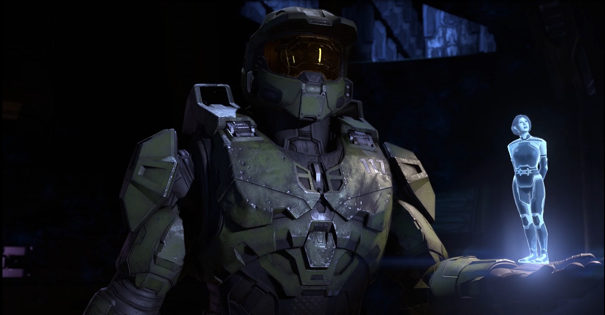 Master Chief and The Weapon AI character in Halo: Infinite.