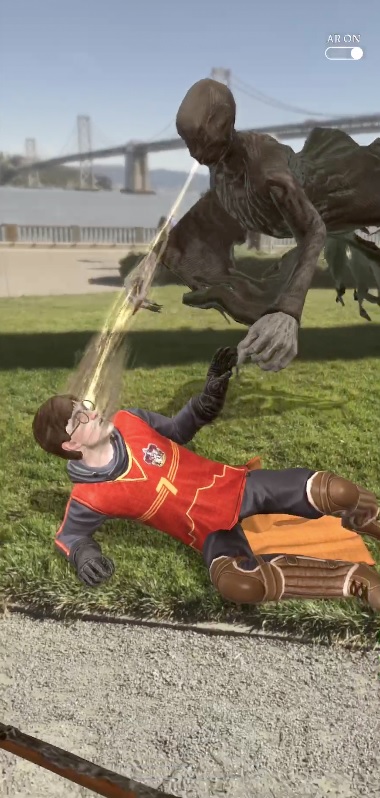 Harry Potter is held down by a Dementor in Harry Potter: Wizards Unite