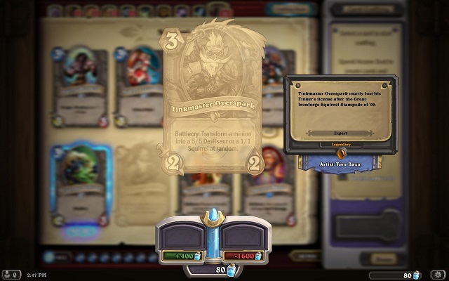 Hearthstone Crafting Card