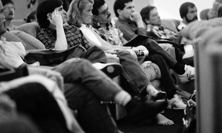 Steve Jobs at a NeXT Computer meeting in June 1988.