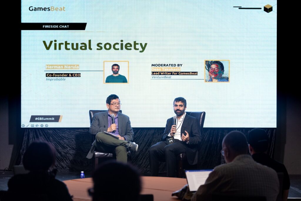 Dean Takahashi and Herman Narula of Improbable at GamesBeat Summit Next 2022.