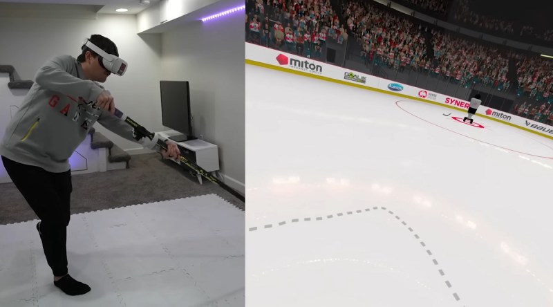 Sense Arena lets you practice hockey in VR.