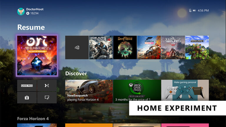 Xbox One's new Home interface.