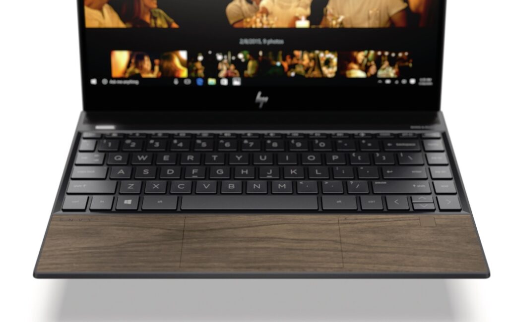 HP Envy 13 has a wooden panel.