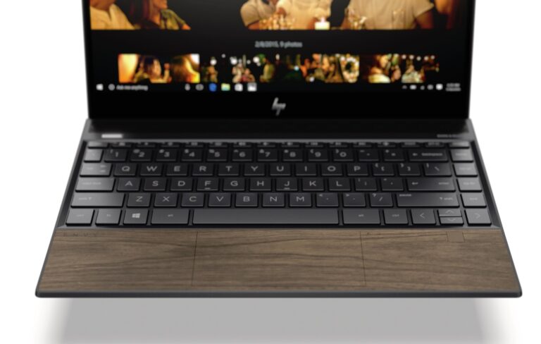 HP Envy 13 has a wooden panel.