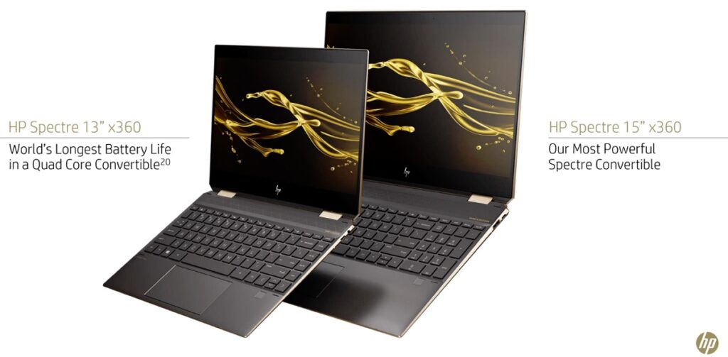 HP has new 13-inch and 15-inch Spectre laptops.