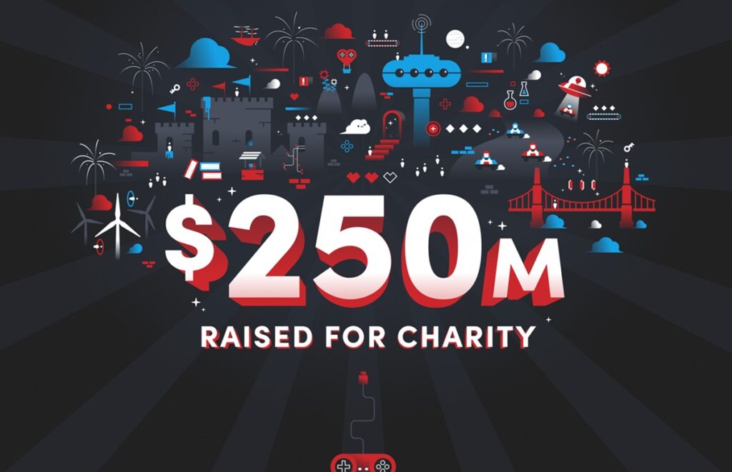 Humble Bundle has raised $250 million for charity.