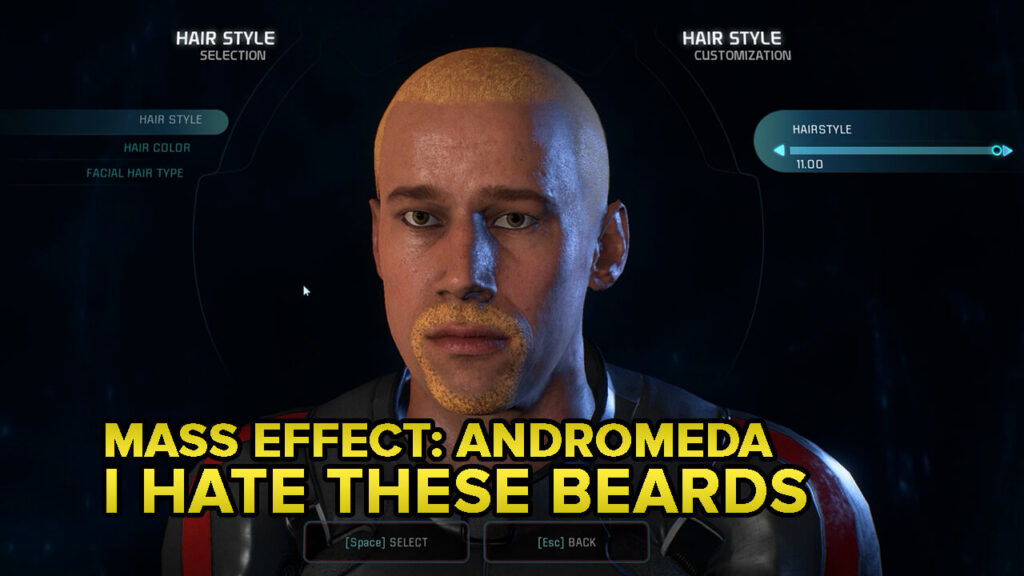 I hate the beards in Mass Effect: Andromeda