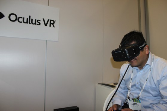 Oculus VR added low persistence, OLED screen, and positional tracking. That means sharper picture, no seasickness. #CES2014