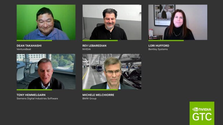 The industrial metaverse panel at Nvidia's GTC 2023 event.