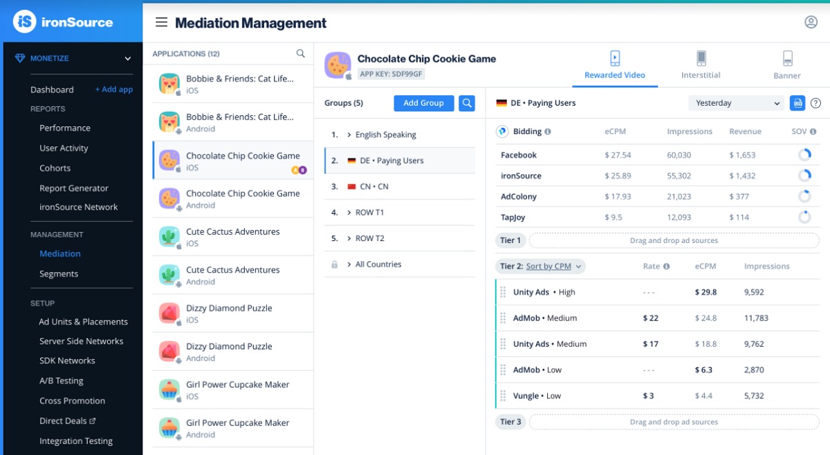 IronSource's LevelPlay enables better ad results for app and game developers.