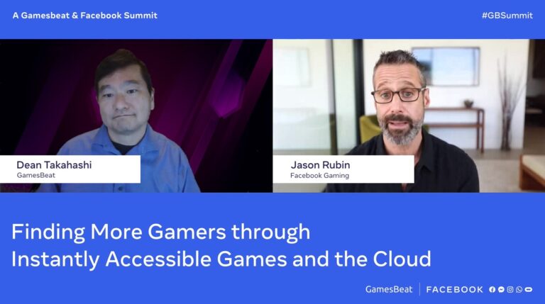 Jason Rubin (right) of Facebook speaks with Dean Takahashi at Driving Game Growth.