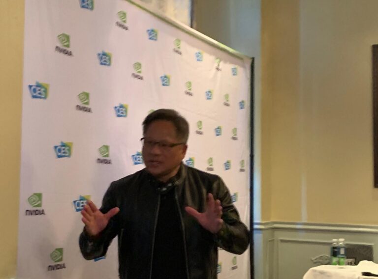 Jensen Huang, CEO of Nvidia, at press event at CES 2019.