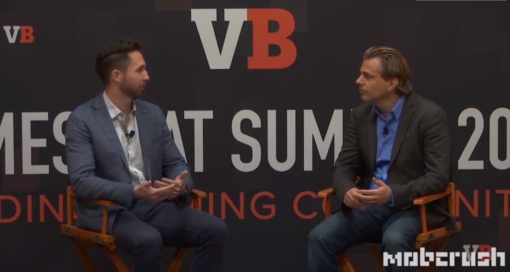 Jori Pearsall of Scopely and Michael Metzger of Drake Star at GamesBeat Summit 2019.