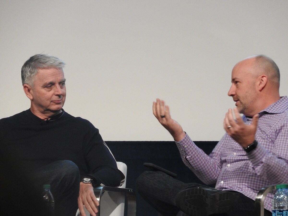 John Riccitiello (left), CEO of Unity Technologies, and Mike Capps, former president of Epic Games.
