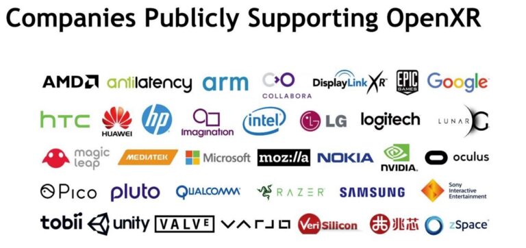Khronos Group has all the big players supporting its OpenXR standard.