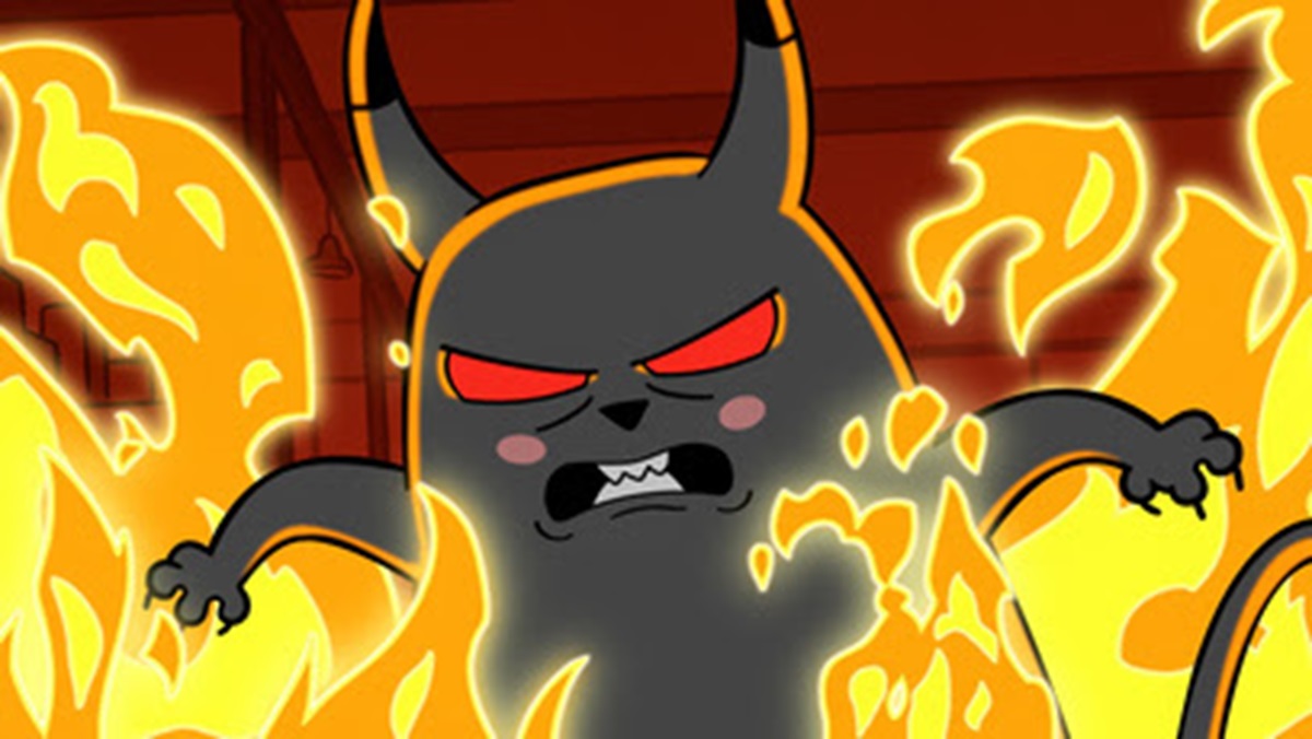 Devilcat is ready to explode in Exploding Kittens.