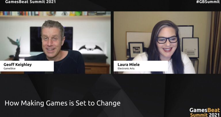 Geoff Keighley of The Game Awards talks with Laura Miele of EA.