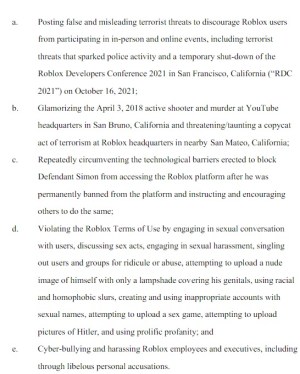 Roblix/ Simon lawsuit