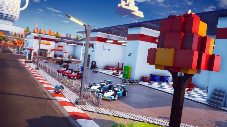 You can't knock down buildings but you can destroy almost everything else in Lego 2K Drive.